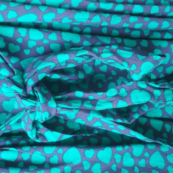 💙💚 Blue & green hearts Old Navy dress with ruffle neck and tie waist - Picture 5 of 8